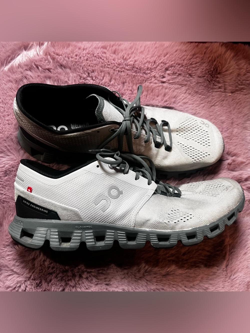 On Running Men’s White and Gray Cloudtec Athletic Shoes
